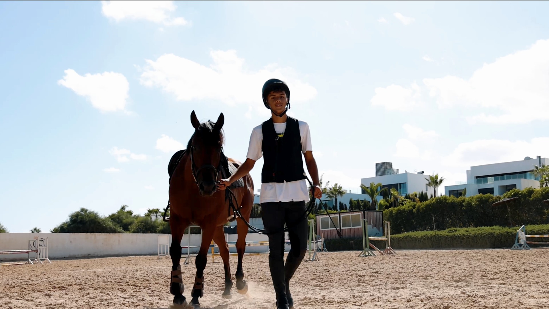 Yanis riding at the equestrian arena