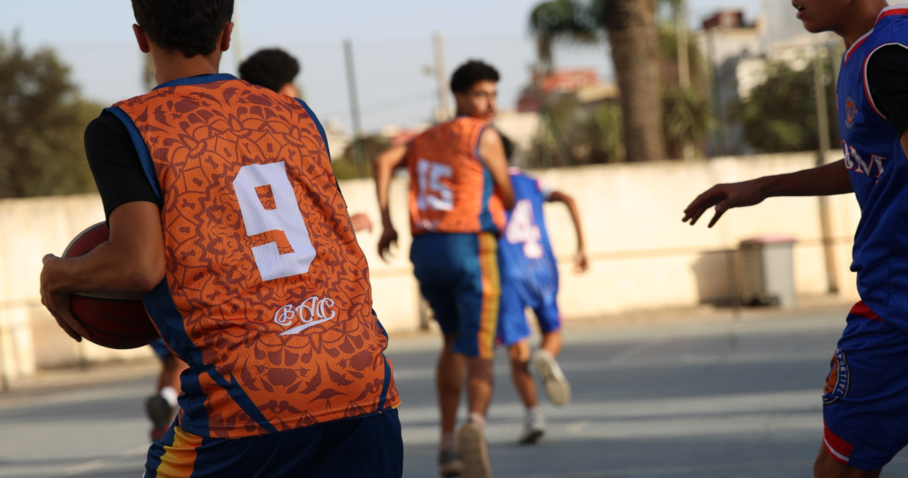 Yanis moving into the play in his number 9 jersey